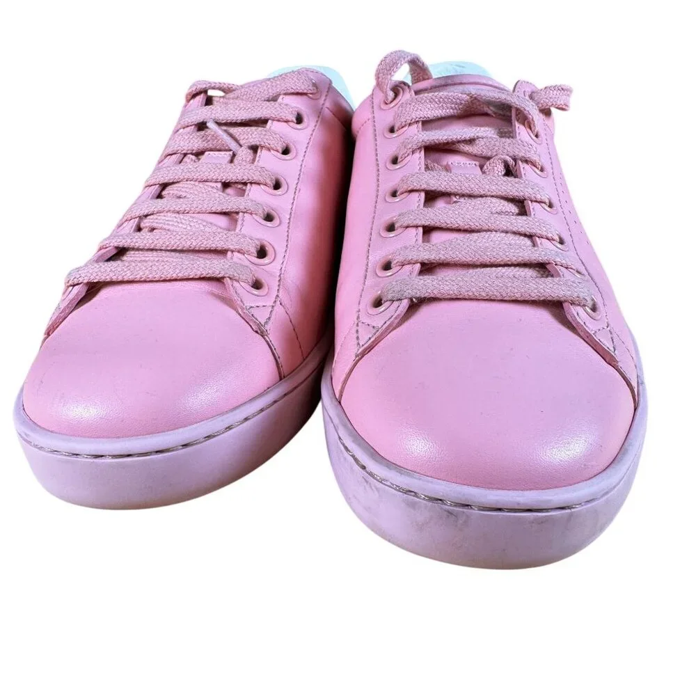 Gucci Ace Interlocking GG Perforated Sneaker Rose Pink Size 37 - Picture 6 of 12